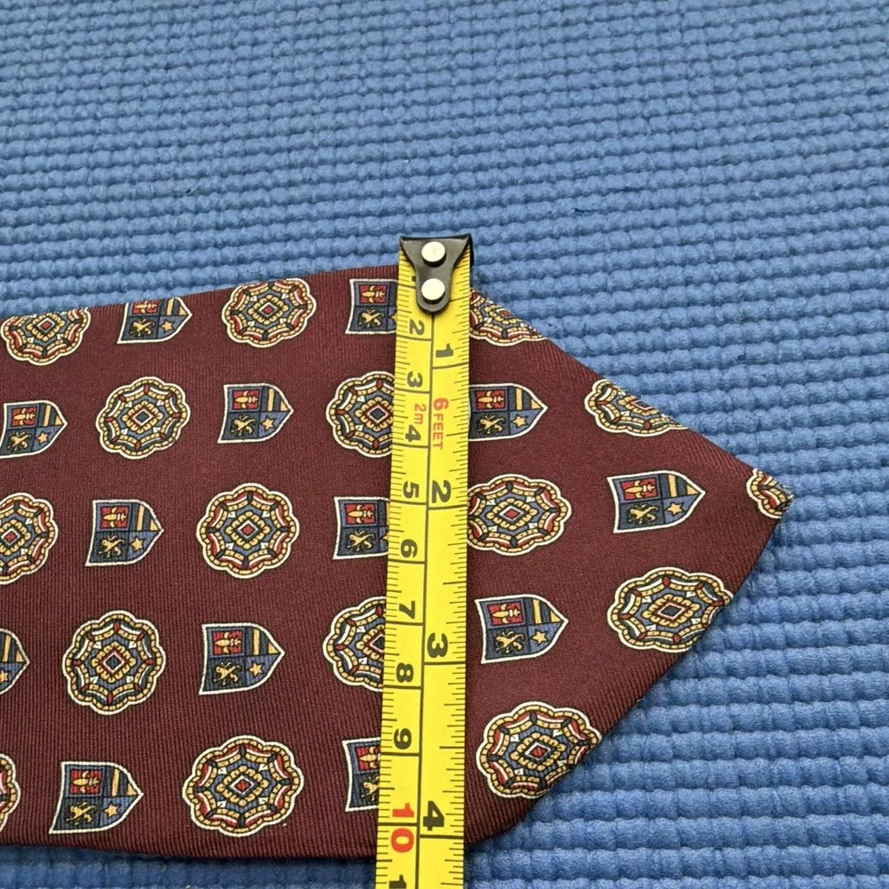 Vintage Tommy Hilfiger Men's Italian Silk USA MADE 1/2 Burgundy/Green 58
